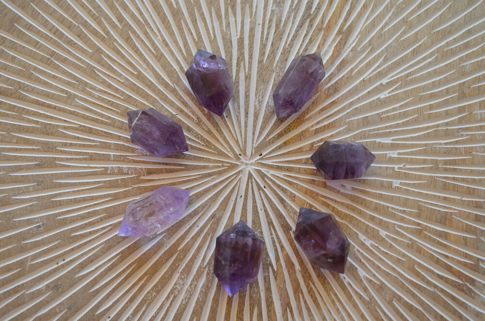 Amethyst double termination points